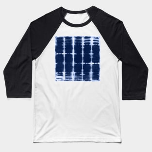 Shibori itajime indigo square blue Baseball T-Shirt